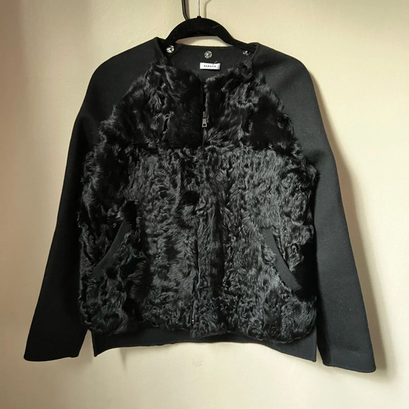 P.A.R.O.S.H. Wool and Goat fur bomber jacket, size XS - Picture 8 of 10